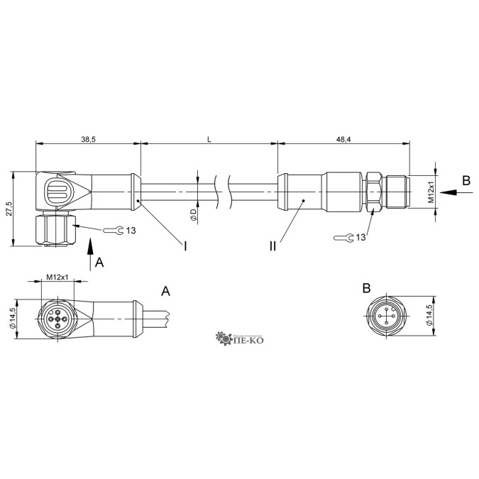 Кабель для датчиків Balluff BCC0LYH (BCC S425-S414-3A-305-PS8434-050-C002)