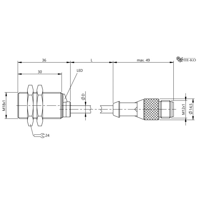 Індуктивний датчик Balluff BAW M18ME-UAC50B-BP01,5-GS04 (BAW0021)