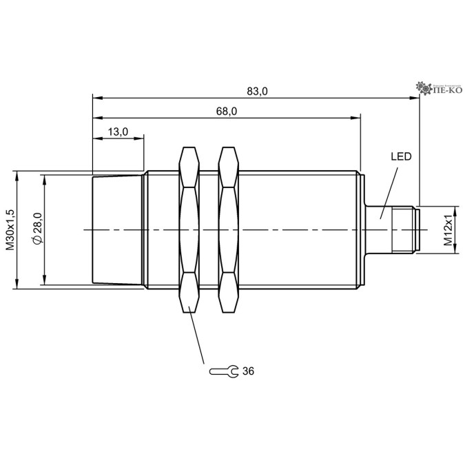 Індуктивний датчик Balluff BES M30MM-POC30F-S04K (BES00AU)