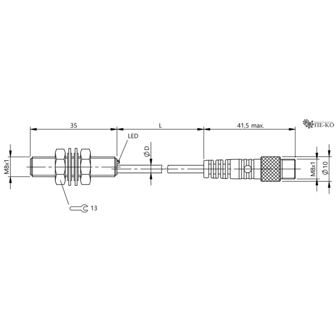 Індуктивний датчик Balluff BES 516-324-E3-C-S49-00,3 (BES00MU)