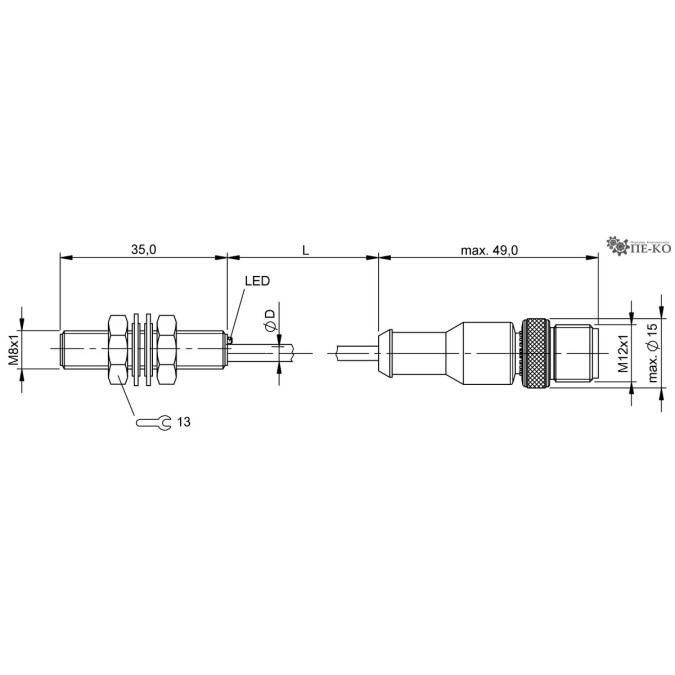 Індуктивний датчик Balluff BES 516-377-E3-C-S4-PU-00,3 (BES010N)