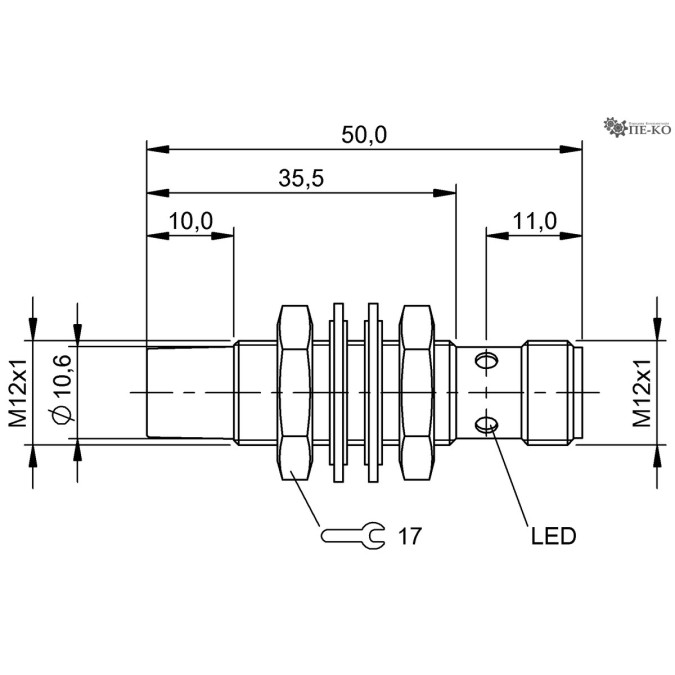 Індуктивний датчик Balluff BES M12MD-NSC80F-S04G (BES01PT)