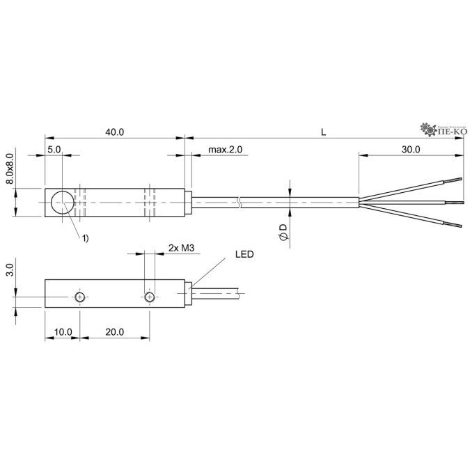 Індуктивний датчик Balluff BES Q08ZC-PSC20B-BV00,14-502 (BES01TU)
