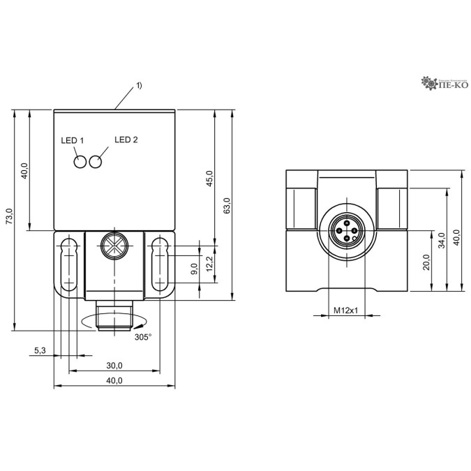 Індуктивний датчик Balluff BES Q40KEU-PAH25F-S04G (BES0210)