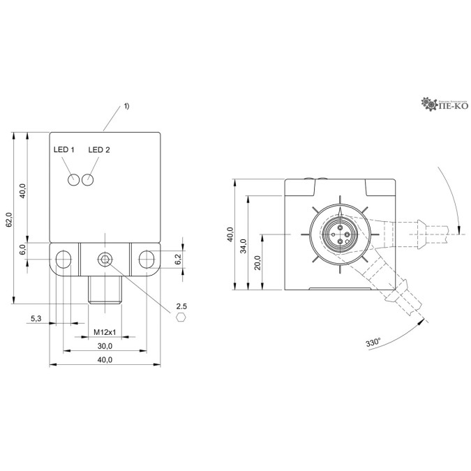 Індуктивний датчик Balluff BES Q40KFU-PSC15A-S04G (BES021P)