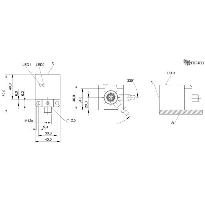 Індуктивний датчик Balluff BES Q40KFU-PSC35Z-S04G-011 (BES0222)