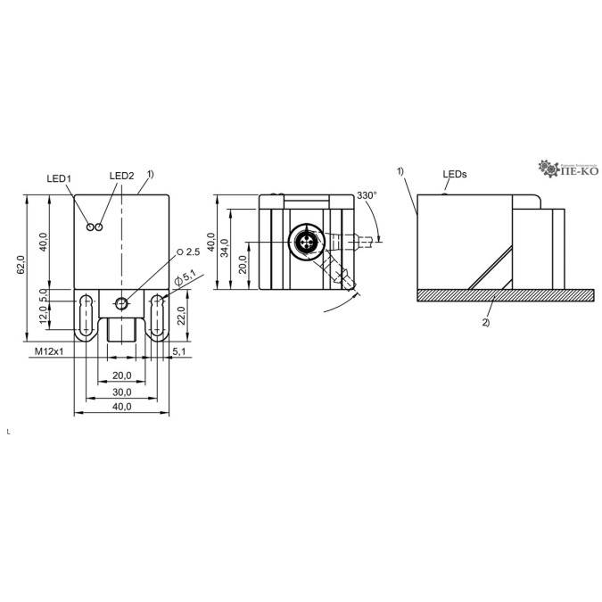 Індуктивний датчик Balluff BES Q40KGU-PAC25Z-S04G-011 (BES0224)