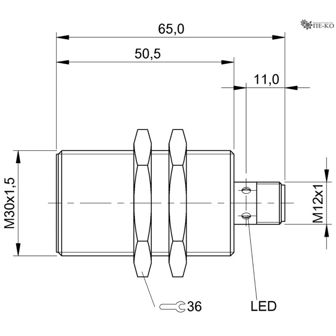 Індуктивний датчик Balluff BES M30ML-PSC10A-S04G-W01 (BES02KN)