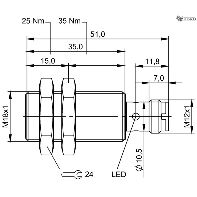 Індуктивний датчик Balluff BES M18MF-USC70B-S04G (BES02NR)