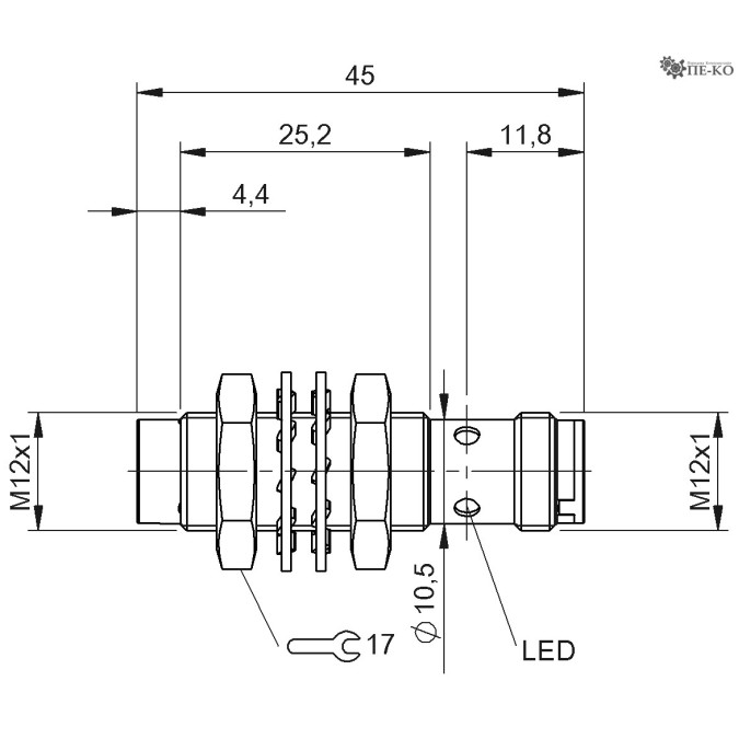 Індуктивний датчик Balluff BES M12MC1-PSC10F-S04G (BES02WK)