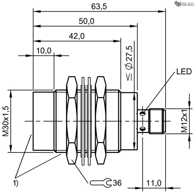 Індуктивний датчик Balluff BES M30EE1-PSC40F-S04G-S (BES02YC)