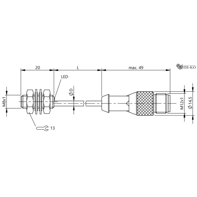 Індуктивний датчик Balluff BES 516-324-SA44-C-S4-01,5 (BES034U)
