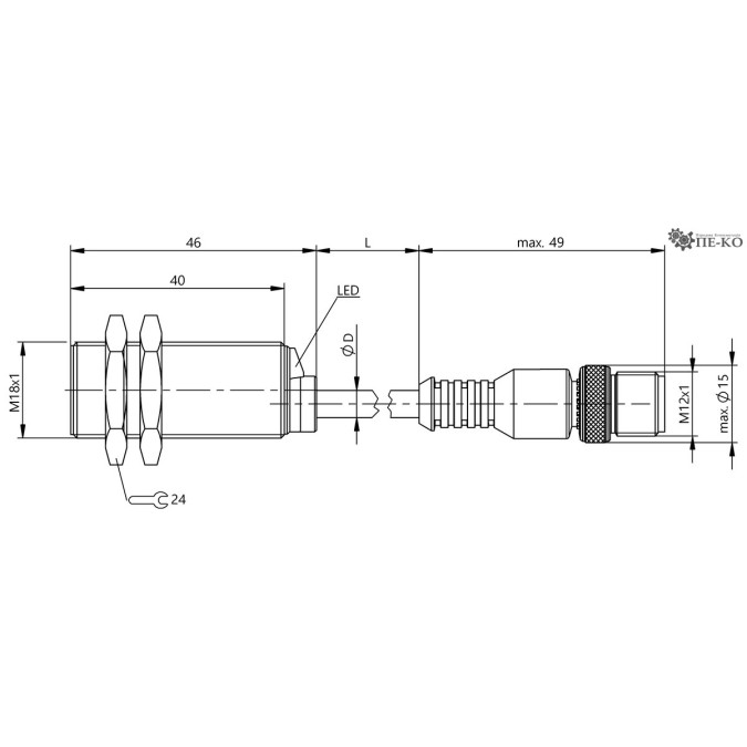 Індуктивний датчик Balluff BES M18MG-GSC70B-BX00,3-GS04-U (BES03FJ)