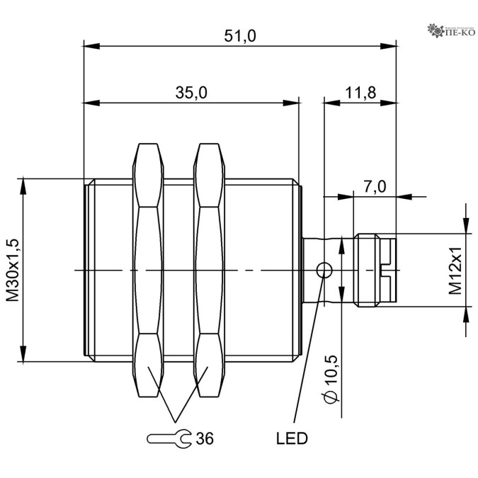 Індуктивний датчик Balluff BES M30MF-GSC15B-S04G-U (BES03KL)
