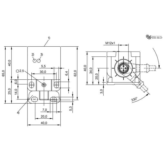Індуктивний датчик Balluff BES Q40KHU-PAC20B-S04G (BES03PN)
