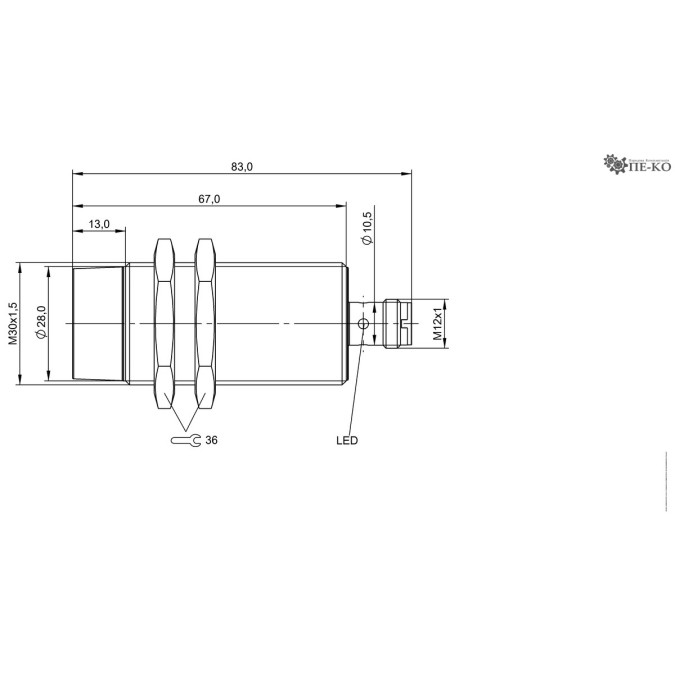 Індуктивний датчик Balluff BES M30MM-PSC30F-S04G (BES03RE)