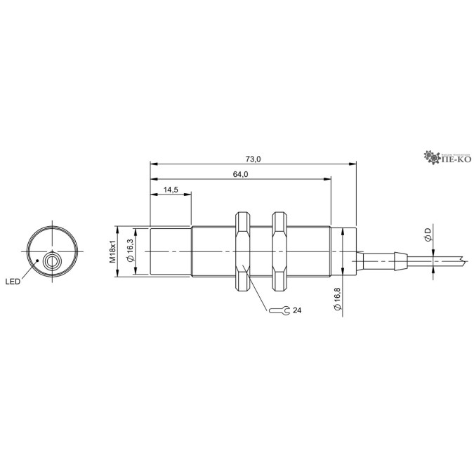Індуктивний датчик Balluff BES M18TI2-PSC16F-AT05 (BES04FU)