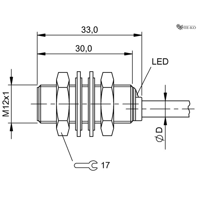 Індуктивний датчик Balluff BES M12MD-PSC40B-BP05-003 (BES04ZF)