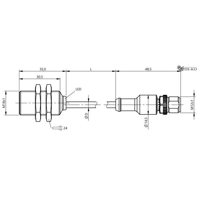 Індуктивний датчик Balluff BES M18ME-PSC50B-BP00,2-GS04 (BES05AN)