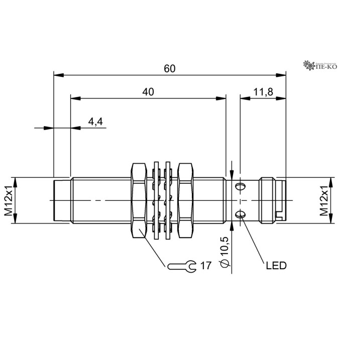 Індуктивний датчик Balluff BES M12MF1-PSC12F-S04G (BES05KF)
