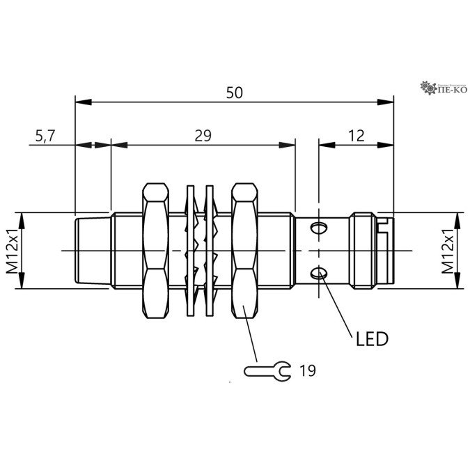 Індуктивний датчик Balluff BES M12ME-PSC80E-S04G-W08 (BES05KR)