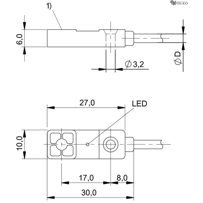 Індуктивний датчик Balluff BES R03KC-PSC30B-BP00,75-GS04 (BES05M8)