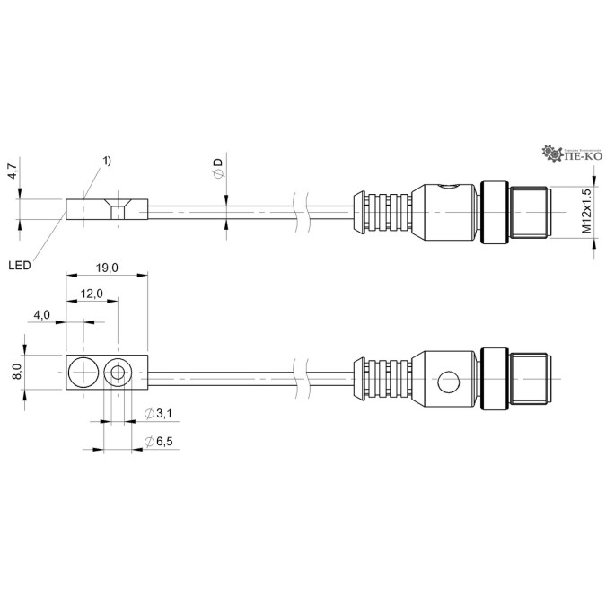 Індуктивний датчик Balluff BES R12EC-PSC20B-ES00,3-GS04-106 (BES05MC)
