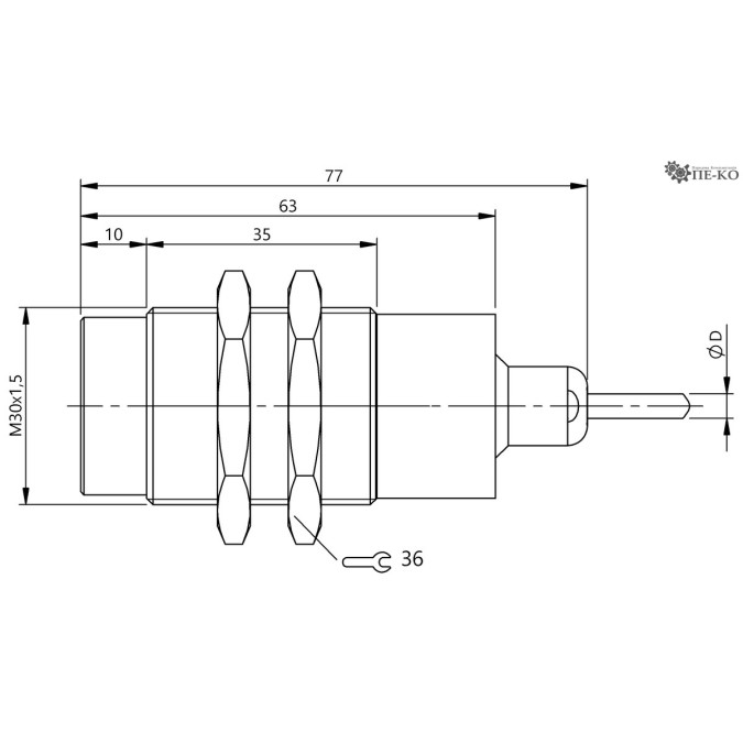 Індуктивний датчик Balluff BES M30MH2-GNX15F-BT02-EXA (BES05NL)