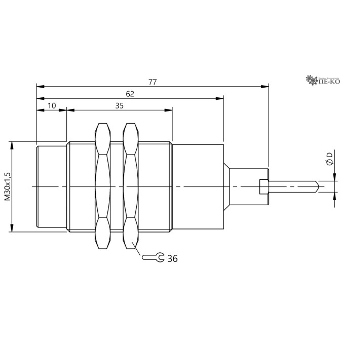 Індуктивний датчик Balluff BES M30MH2-GNX15F-BT02-EXB (BES05NU)