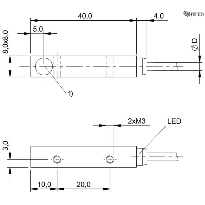 Індуктивний датчик Balluff BES Q08ZC-POC20B-BP00,3-GS04 (BES05NZ)