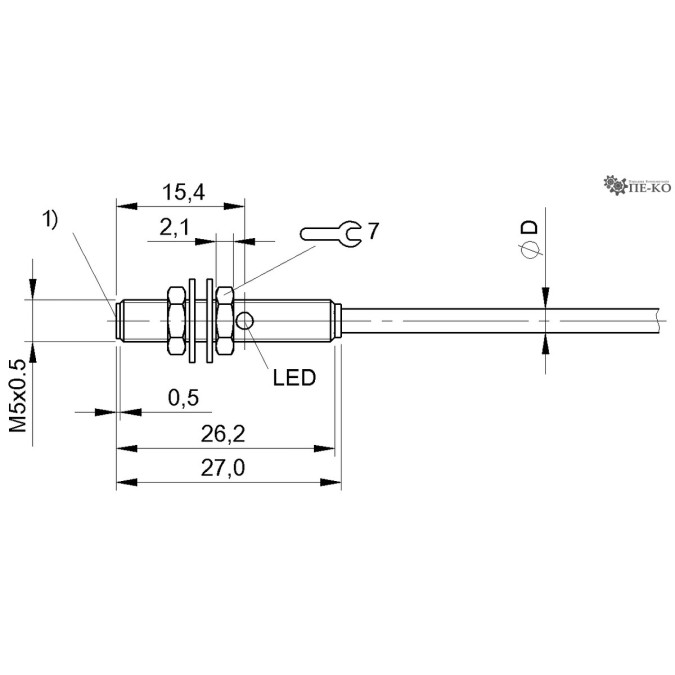 Індуктивний датчик Balluff BES M05ED-PSC15B-BP00,3-GS49-119 (BES05PA)