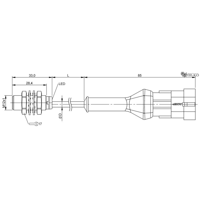 Індуктивний датчик Balluff BES M12MD-PSC40B-BP00,15-Z10 (BES05YC)