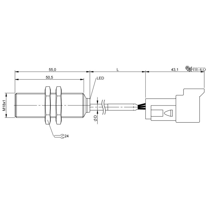 Індуктивний датчик Balluff BES M18MI-PSC80B-BP00,15-Z06 (BES05YE)
