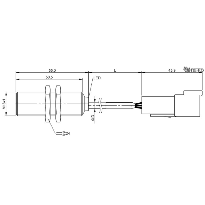 Індуктивний датчик Balluff BES M18MI-PSC80B-BP00,15-Z07 (BES05YF)