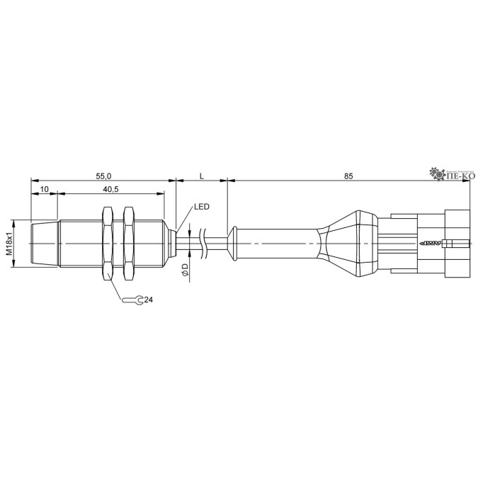 Індуктивний датчик Balluff BES M18MG-PSC16F-BP00,15-Z10 (BES05YL)