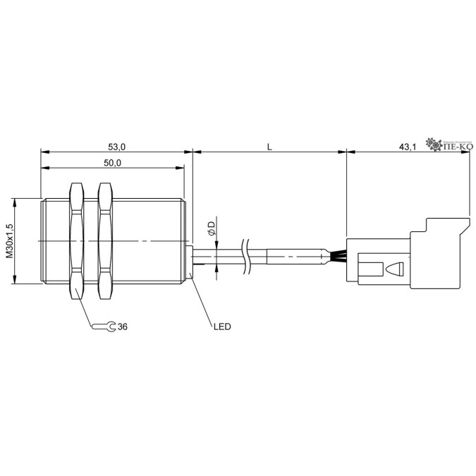 Індуктивний датчик Balluff BES M30MI-PSC15B-BP00,15-Z06 (BES05YM)