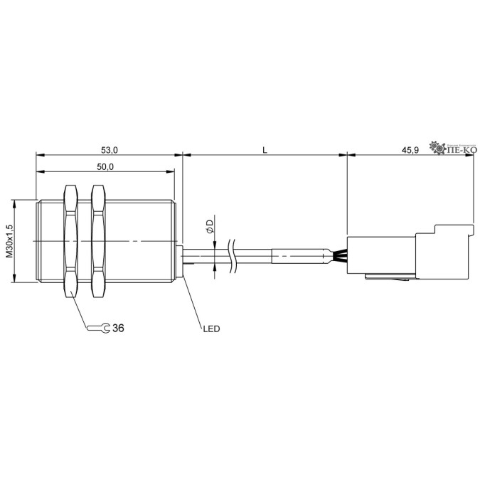 Індуктивний датчик Balluff BES M30MI-PSC15B-BP00,15-Z07 (BES05YN)