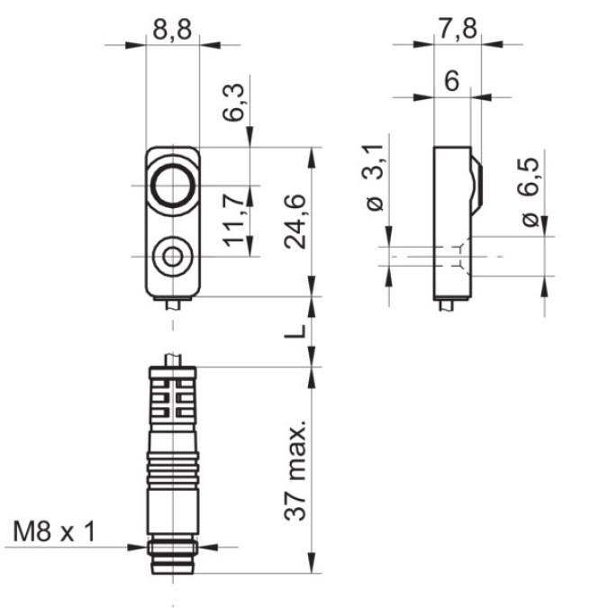 Індуктивний датчик Baumer IF08.D03L-Q25.GP1I.7VNU