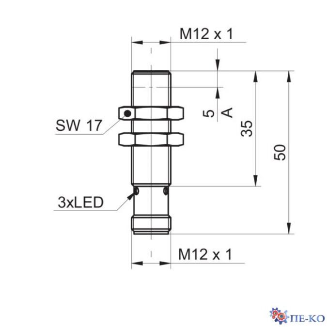 Індуктивний датчик Baumer IR12.D06L-F50.GP1I.7BF