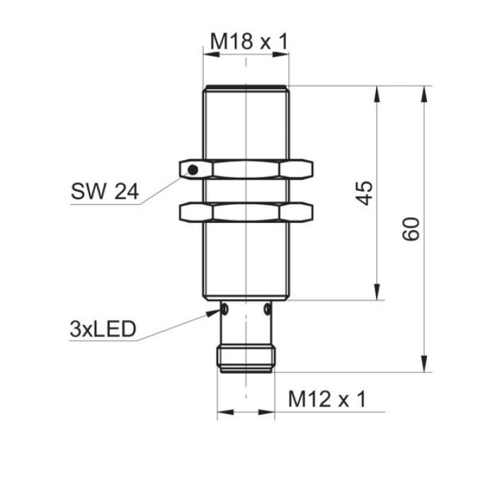 Індуктивний датчик Baumer IR18.P12S-F60.NO1Z.7BO