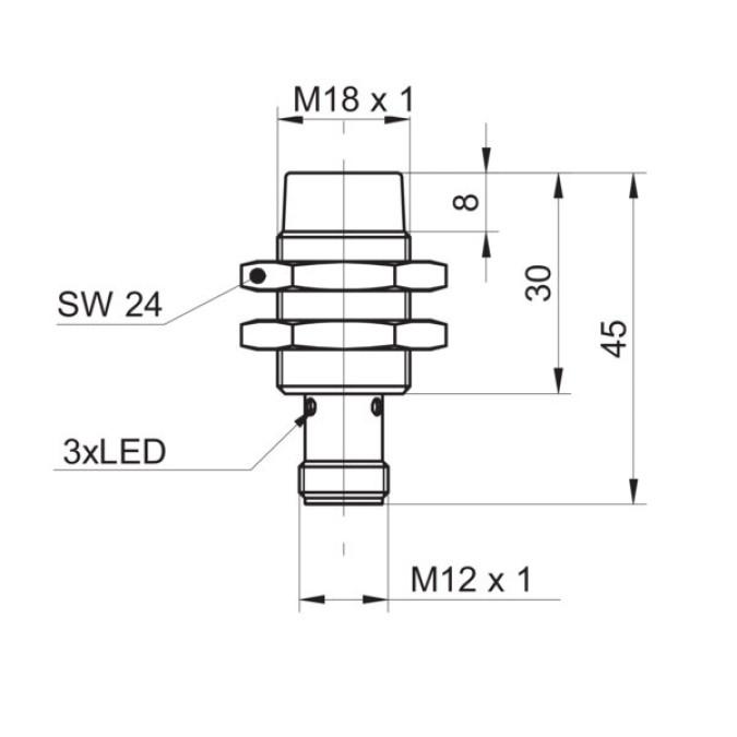Індуктивний датчик Baumer IR18.P15S-N45.NO1Z.7BO