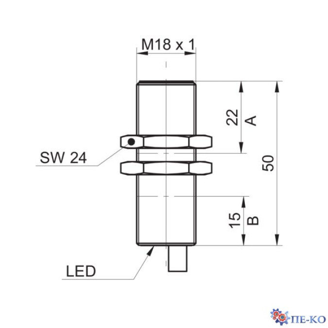 Індуктивний датчик Baumer IR18V.P08S-F50.PO1Z.9BCU/E011
