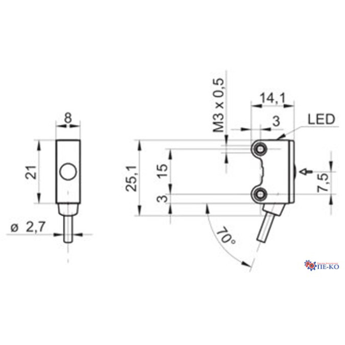 Оптичний датчик Baumer O200.EL-GW2I.72CV/A014_FREC_H006