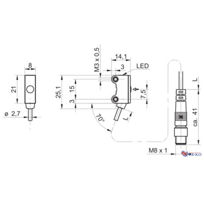 Оптичний датчик Baumer O200.EL-GW2I.72NV/A014_FREC_H006