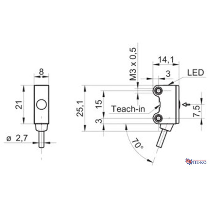 Оптичний датчик Baumer O200.EL-NV1T.72CV/FREC_H006