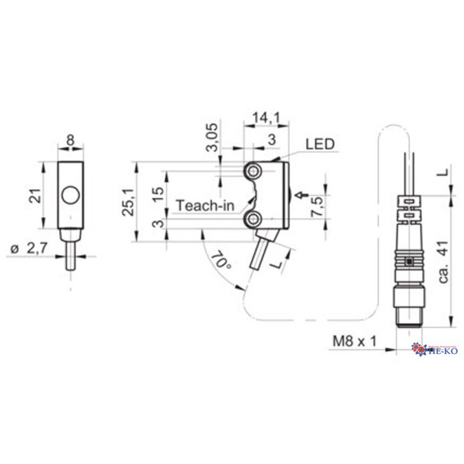 Оптичний датчик Baumer O200.EL-NV1T.72NV/FREC
