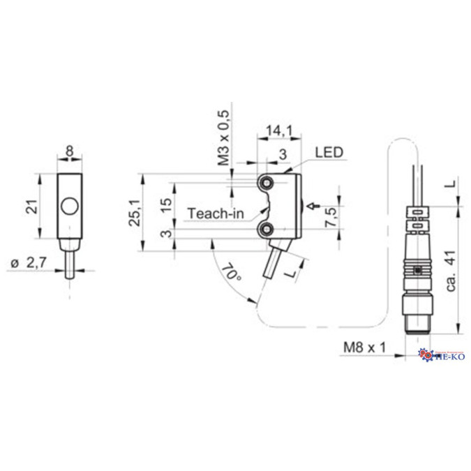 Оптичний датчик Baumer O200.EL-NV1T.72NV/FREC_H006