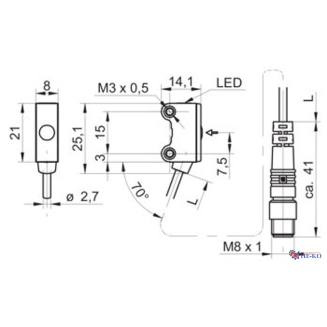 Оптичний датчик Baumer O200.ER-GD1E.72NV/H006_T003