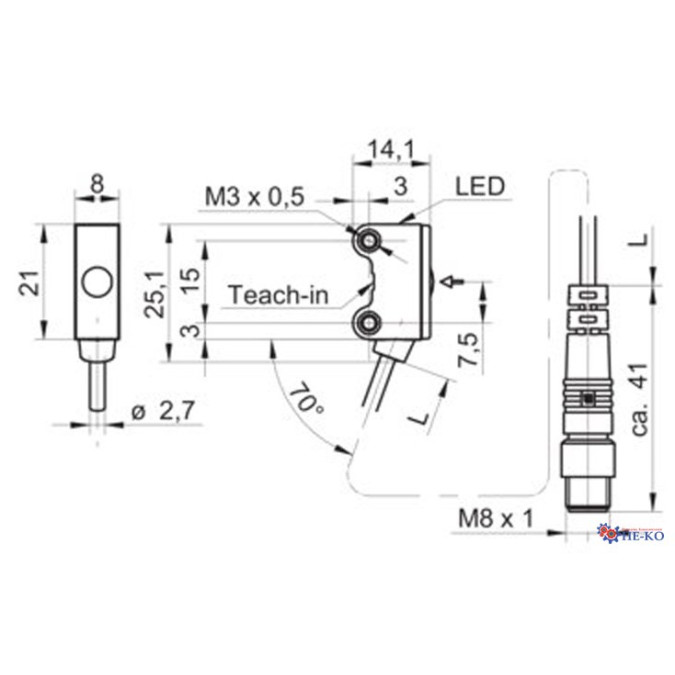Оптичний датчик Baumer O200.ER-GW1J.72NV/E026_H006
