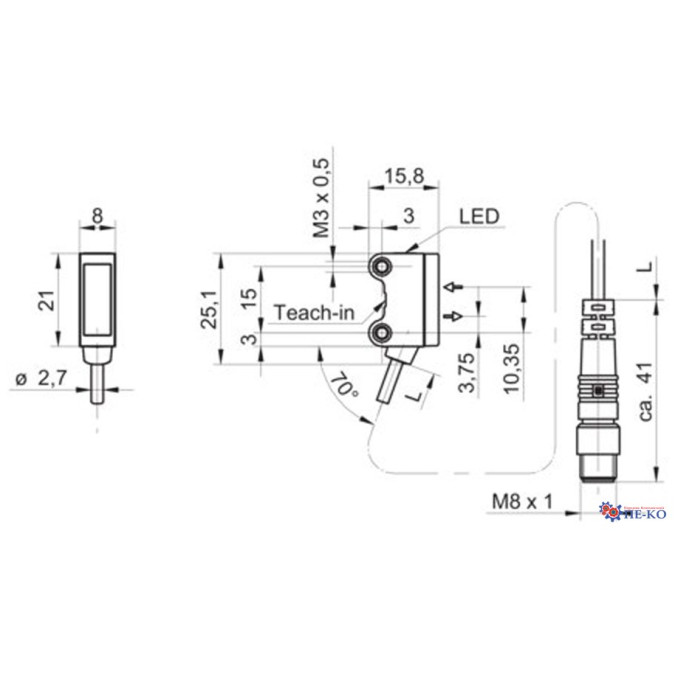 Оптичний датчик Baumer O200.GL-GW1J.72NV/E022_F060_H006